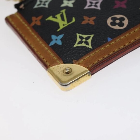 LOUIS VUITTON Multicolor Pochette Cles Coin Purse Black - Picture 8 of 15